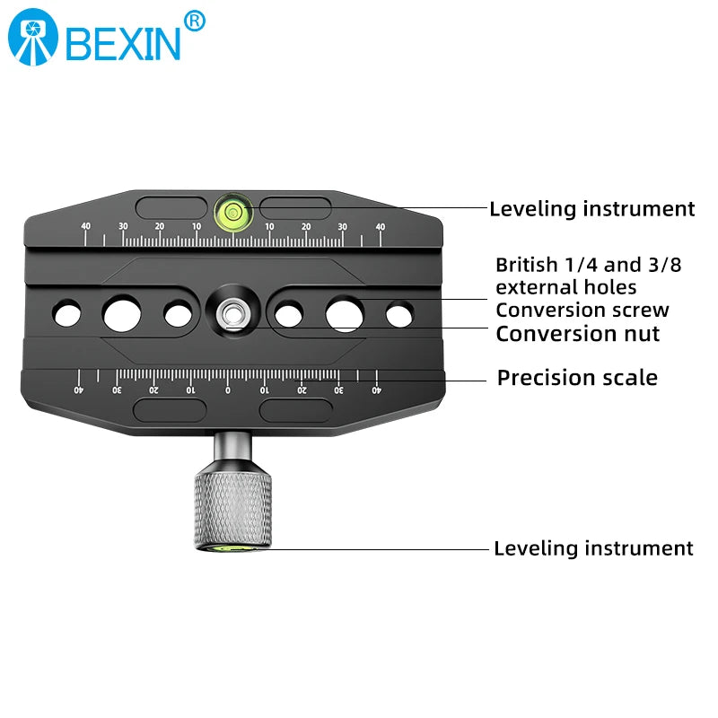 BEXIN Aluminium 50mm/70mm/90mm/110mm Quick Release Clamp Tripod Ball Head Mount Clamp for Arca-Swiss Standard Camera Monopod