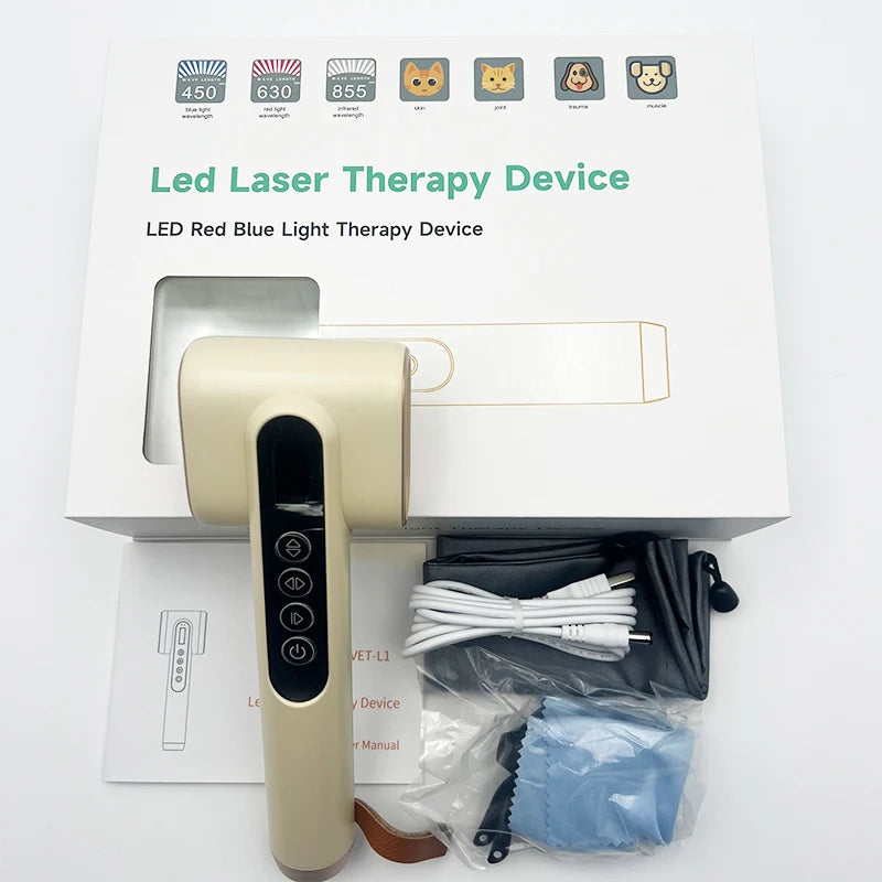 Veterinary LED Laser Therapy Device for Pet Care Red & Blue Light Therapy with UVB Specially Designed for Dogs and Cats