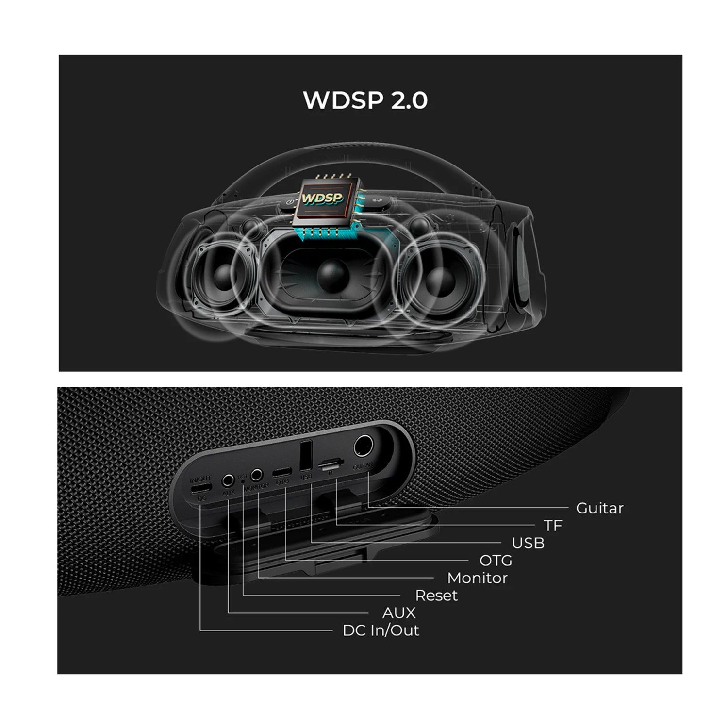 W-KING 140W RMS Portable Bluetooth Speakers,Massive Bass Party Boombox IPX7 Waterproof Speaker Large, Loud Outdoor Speaker