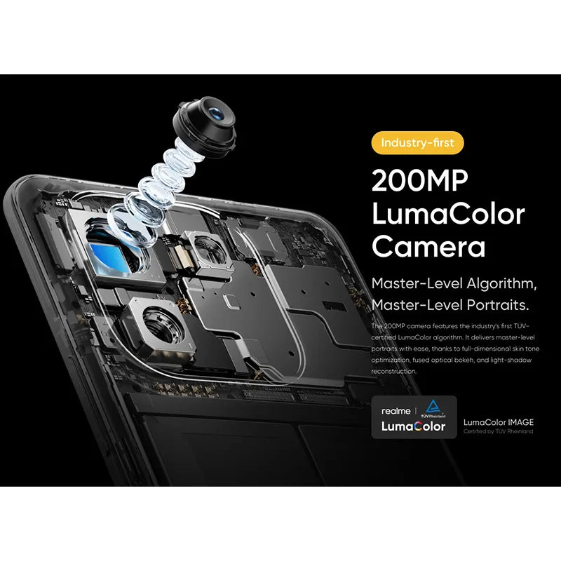 Global Version Realme 16 Pro+ 5G Smartphone Snapdragon®7 Gen 4 7000mAh Battery 200MP OIS Main Camera 6.80’’ AMOLED Display