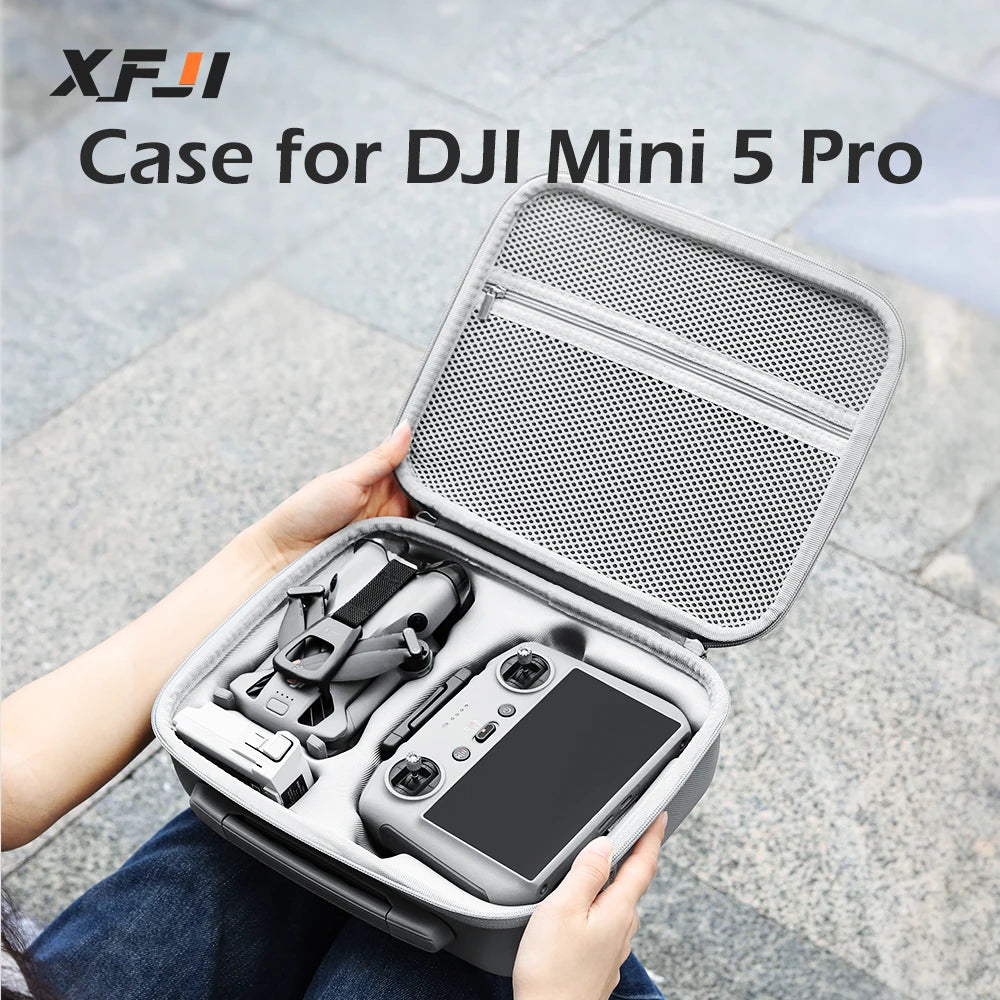XFJI Portable Carrying Case for DJI Mini 5 Pro Storage Box for DJI Mini 5 Pro Hard Shell Handbag Drone Accessories Shoulder Bag