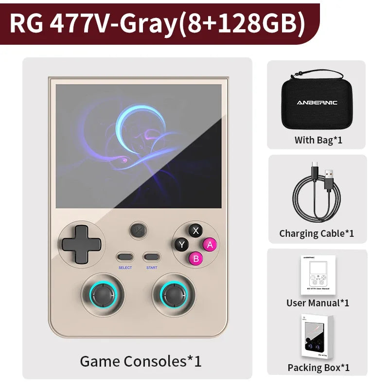 Anbernic RG 477V Handheld Game Console 4.7 HD LTPS In-Cell Screen 5500mAh WiF Android 14 3D HallJoystick Dimensity 8300i RG477V