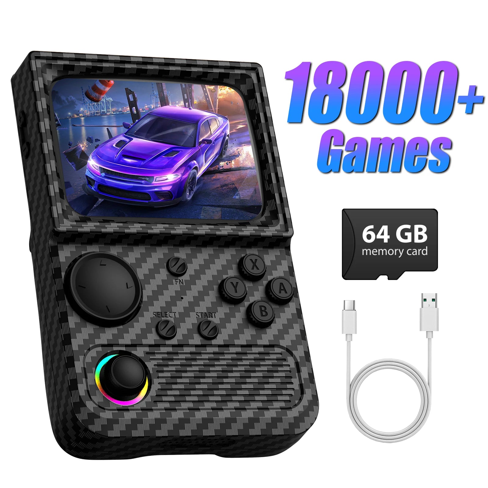 R36T Retro Handheld Game Console 18000+Game EmuEMEC System 3.5'' IPS Screen Wi-Fi Multiplayer Portable Pocket Video Console
