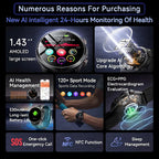 2026 New AI diagnosis Air Pump Smart Watches Accurate Measure Blood Pressure Uric Acid ECG Call NFC Health Airbag Smartwatch Men