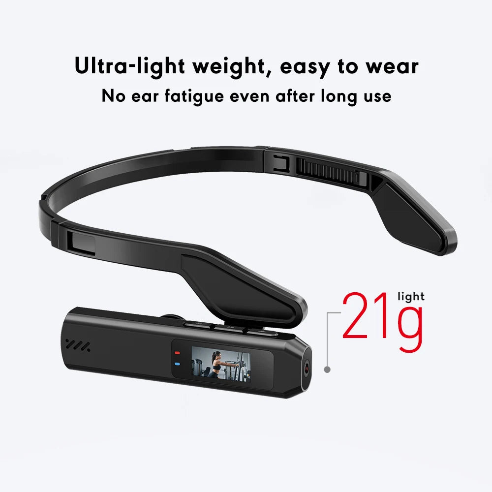 Cámara portátil mini HD 2.7K/60FPS/60FPS, cámara ponible, lente gran angular de 110°, aplicación WiFi, videocámara, cámara deportiva montada en la cabeza