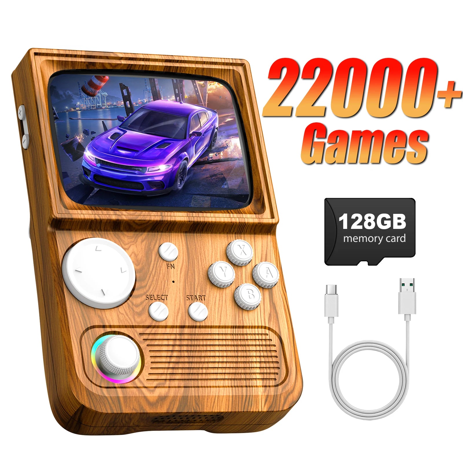 R36T Retro Handheld Game Console 18000+Game EmuEMEC System 3.5'' IPS Screen Wi-Fi Multiplayer Portable Pocket Video Console