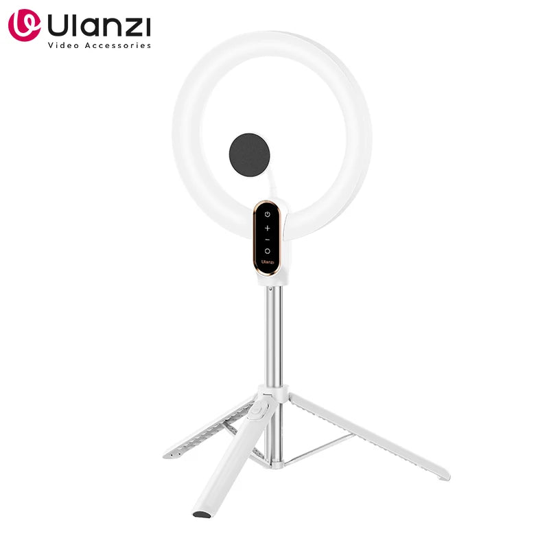 Ulanzi LT030 Anillo de luz de video Anillo de luz bicolor con altura ajustable 3000K-6000K Kit de luz de anillo con control remoto