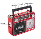 Retro Clock Bluetooth Radio Home Portable Light And Support USB TF Card  Interface Receiver MP3 Music Player