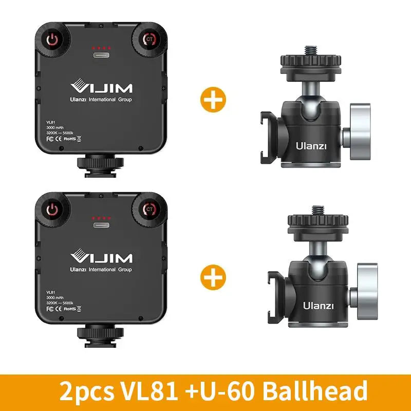VIJIM VL81 LED Video Light 3200-5600K Camera Light 850LM 6.5W With Cold Shoe Mini Vlog Fill Light 3000mAh Panel Lamp Photography