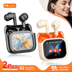 Auriculares de Traducción con Pantalla Táctil 2 Piezas, 144 Idiomas, Auriculares Traductores Bidireccionales en Tiempo Real, Auriculares Bluetooth para Viajes de Negocios