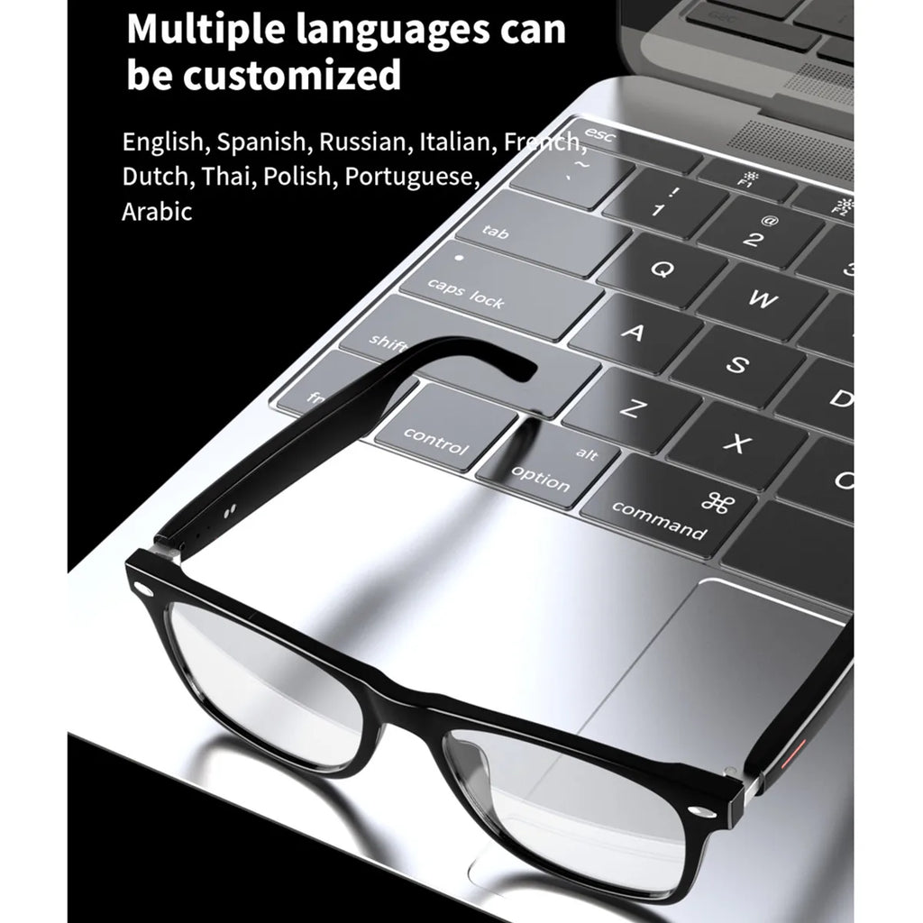 Smart Glasses AI Translator Bluetooth Audio Call Voice Assistant Remote Camera Portable Language Translator Device for Studying