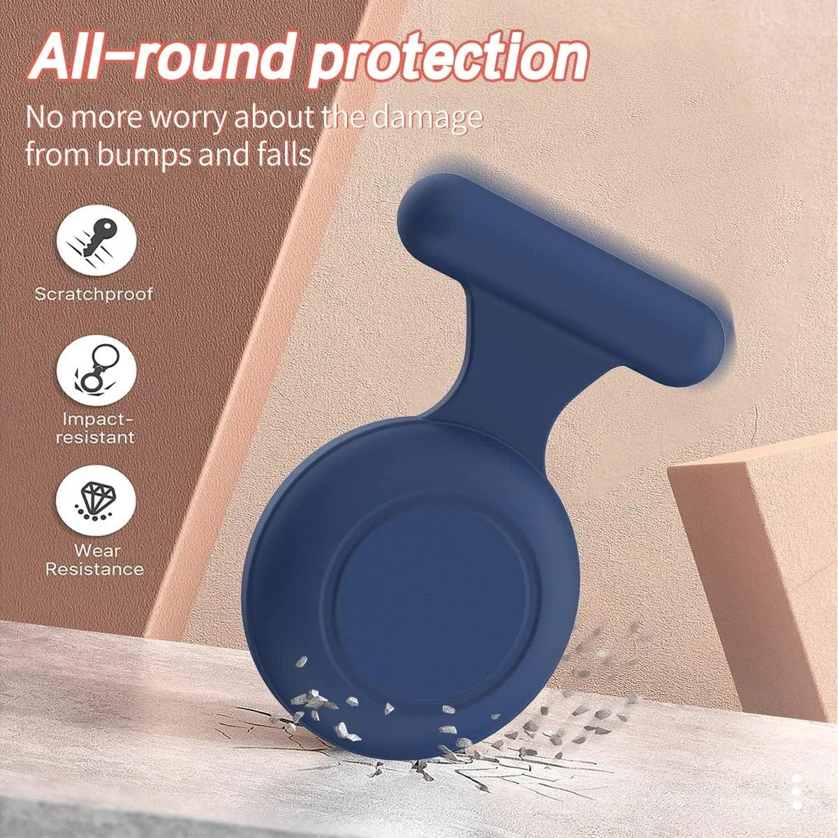 Silicone Air tag Holder Hidden Airtag Holder for Kids GPS Tracker with Brooch Pin, Airtags Clip Child/Elderly/Backpack/Luggage