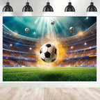 Boy's birthday background picture, children's portrait, football field,sports poster,baby shower, newborn photography background