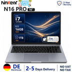 Ninkear N16 Pro Portátil de 16 Pulgadas Intel Core i7-12700H 16GB RAM 1TB SSD Pantalla 2.5K 120Hz WiFi 6 Desbloqueo por Huella Dactilar Teclado Retroiluminado Carga Rápida Portátil Delgado para Oficina Juegos Negocios Enchufe UE