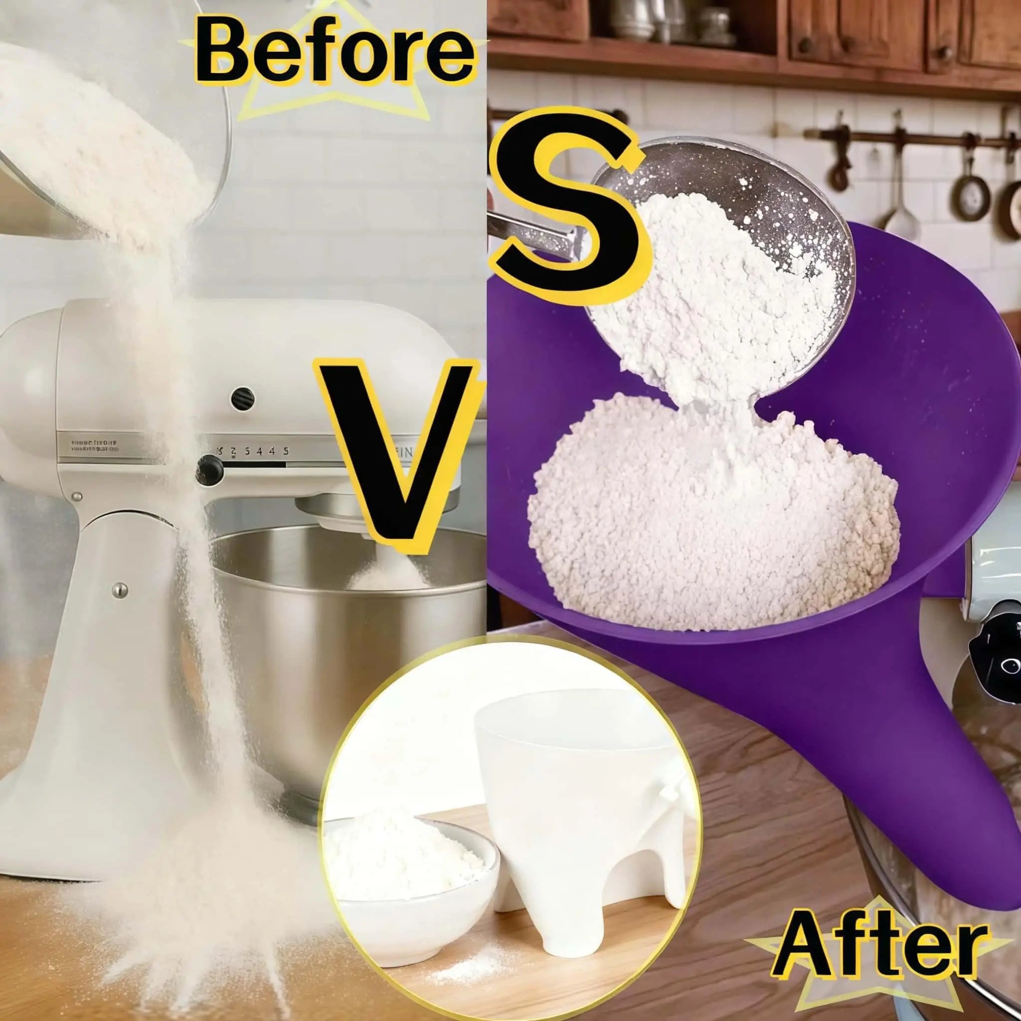 Kitchen Aid Artisan KSM150 5-Qt Tilt-Head Stand Mixer With Easy-Pour Funnel Attachment-For Both Flour And Egg Liquid