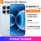 Global Version Xiaomi 17 Smartphone Snapdragon® 8 Elite Gen 5 Mobile Platform NFC 6.3" Xiaomi HyperOS 3 Up to 300Hz 6300mAh 50MP