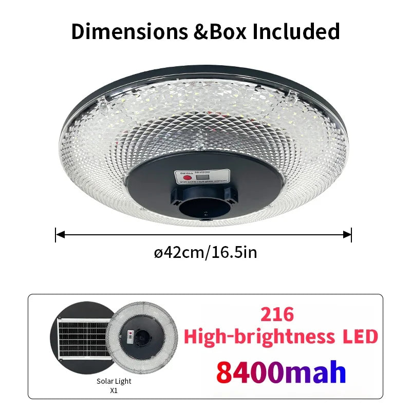  Waterproof Solar UFO Light Outdoor LED Post Lamp for Patio, Yard & Pathway