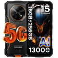 DOOGEE Fire 7 5G Rugged Phone Gemini AI 16GB (4+12) 256GB 13000mAh Battery Dimensity 6300 Smart phone NFC Android 15 64MP Camera