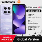 【World Premiere】Global Version Xiaomi Redmi Note 15 5G Snapdragon® 6 Gen3 Cellphone 6.77" AMOLED display 108MP camera 5520mAh