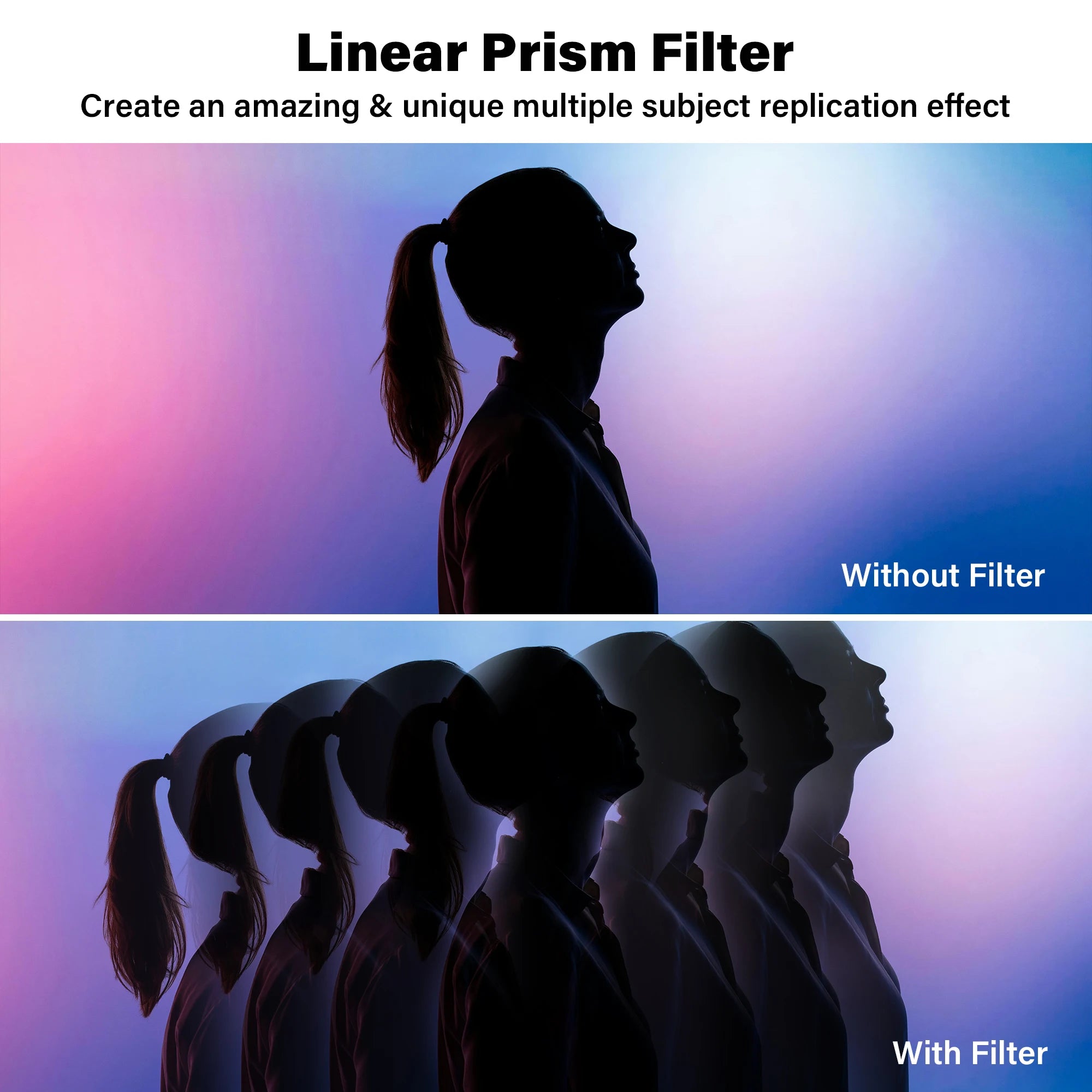 Walking Way Linear Prism Photography Filter for Camera Lenses Special Effects Creative Glass Filter Foreground Blur Film Props