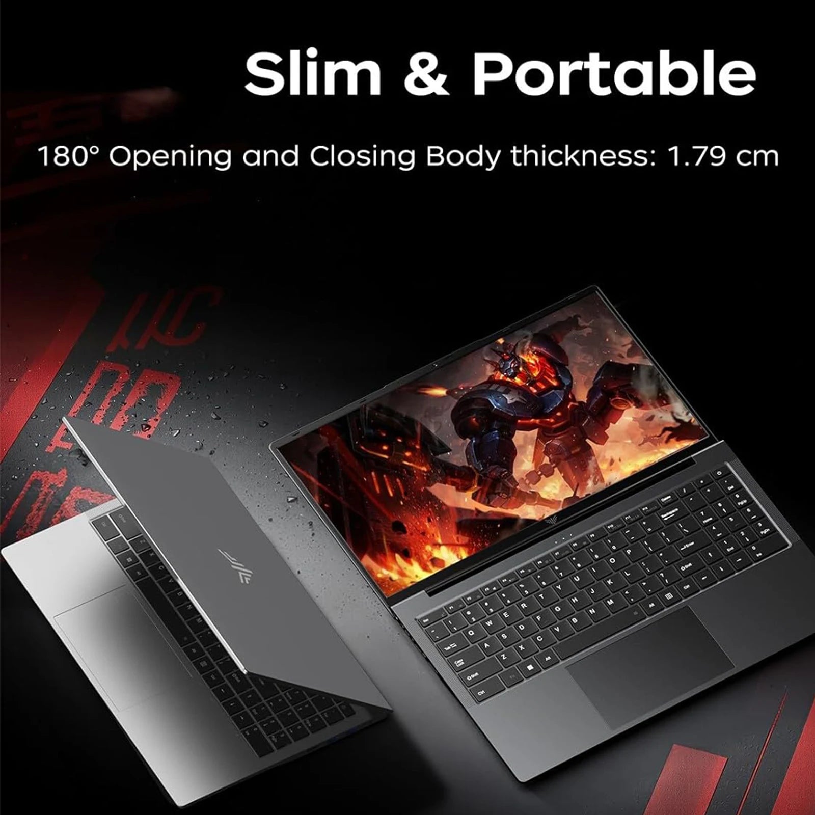 Portátil para juegos KAMRUI de 15.6 pulgadas con AMD Ryzen 7 7730U 16 GB 512 GB Windows 11, computadora portátil de alto rendimiento, Radeon WiFi 6