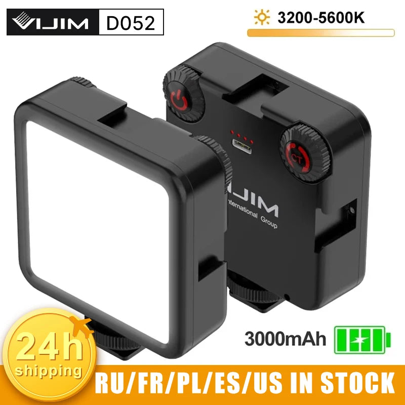 VIJIM VL81 LED Video Light 3200-5600K Camera Light 850LM 6.5W With Cold Shoe Mini Vlog Fill Light 3000mAh Panel Lamp Photography