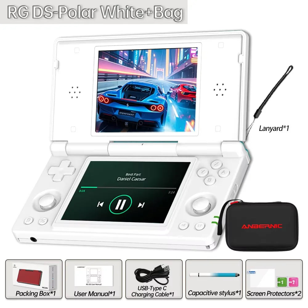 ANBERNIC RG DS Handheld Game Console 4" IPS Multi-touch Screen 64-bit Android 14 Dual-screen Flip Video Games Player RGDS PSP