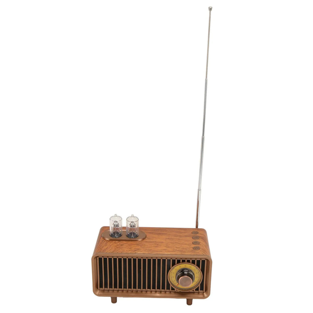 Wooden FM Stereo Sound Radio Vintage Imitation Wood Grain Portable Bluetooth Speaker Portable Speaker Vintage Radio Speaker