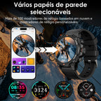 AURAFIT TREK 1: Relógio GPS com Tela AMOLED 1.43", 5ATM, 150+ Modos Esportivos, Monitor Saúde, Compatível Android/iOS