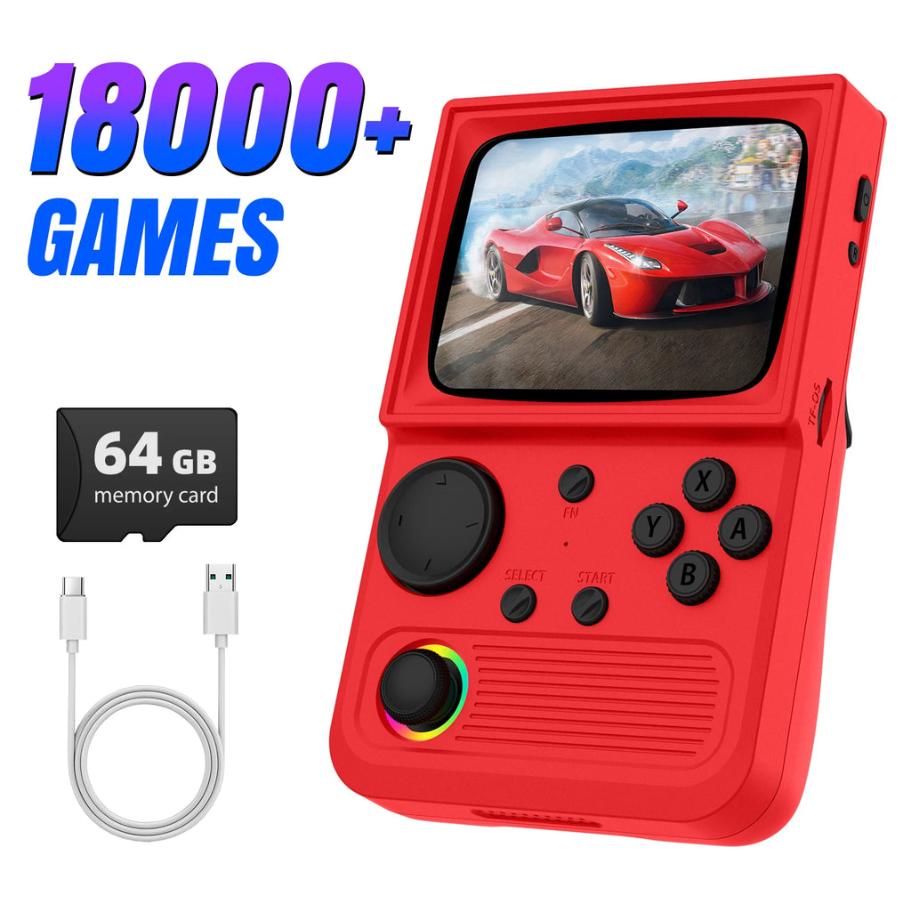 R36T Retro Handheld Game Console 18000+Game EmuEMEC System 3.5'' IPS Screen Wi-Fi Multiplayer Portable Pocket Video Console