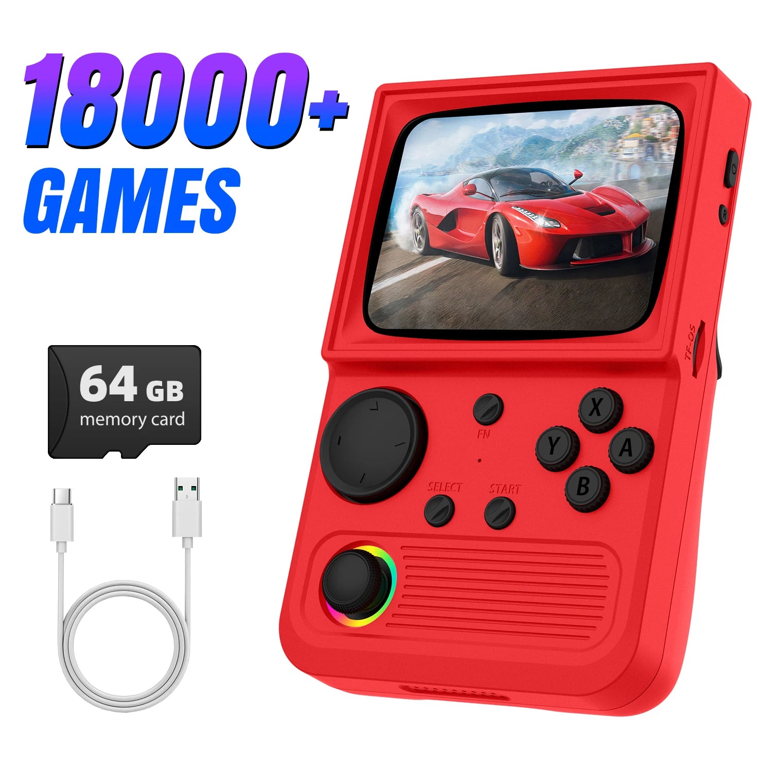 R36T Retro Handheld Game Console 18000+Game EmuEMEC System 3.5'' IPS Screen Wi-Fi Multiplayer Portable Pocket Video Console
